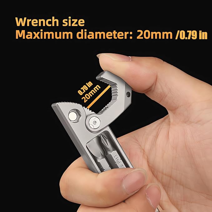 Titanium Pry Bar,Multi-tool,EDC Tool,Versatile Pry Tool,Bottle Opener,Wrench,Ratche screwdriver,Nail puller,Crowbar in One,Compact Versatile Pocket Pry Bar for Everyday Carry