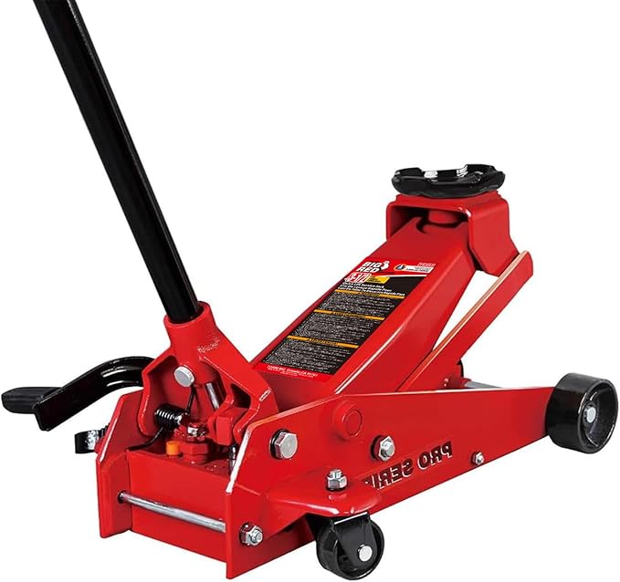 Big RED TAM83012 Torin Pro Series Hydraulic Floor Jack with Single Quick Lift Piston Pump and Foot Pedal, 3.5 Ton (7,000 lb) Capacity, Red