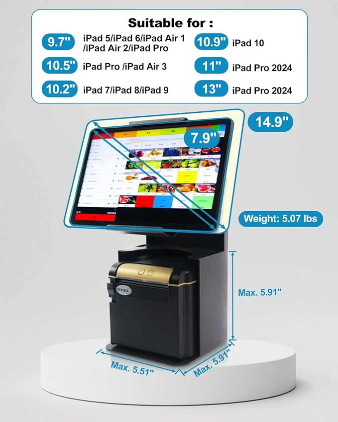 ZYWELL TS32 iPad Pos Stand Swivel