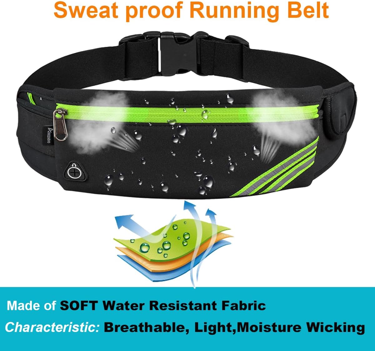 Skiennix Slim Running Belt - Reflective Fanny Pack for Hiking, Cycling & Jogging | Travel Money & Phone Holder
