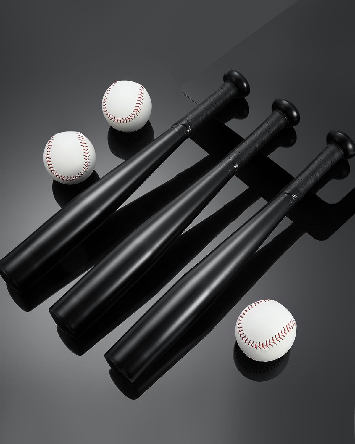 Simgoing Aluminum Baseball Bat Set - 17-Inch One-Handed Metal Training Bats for Self-Defense & Practice