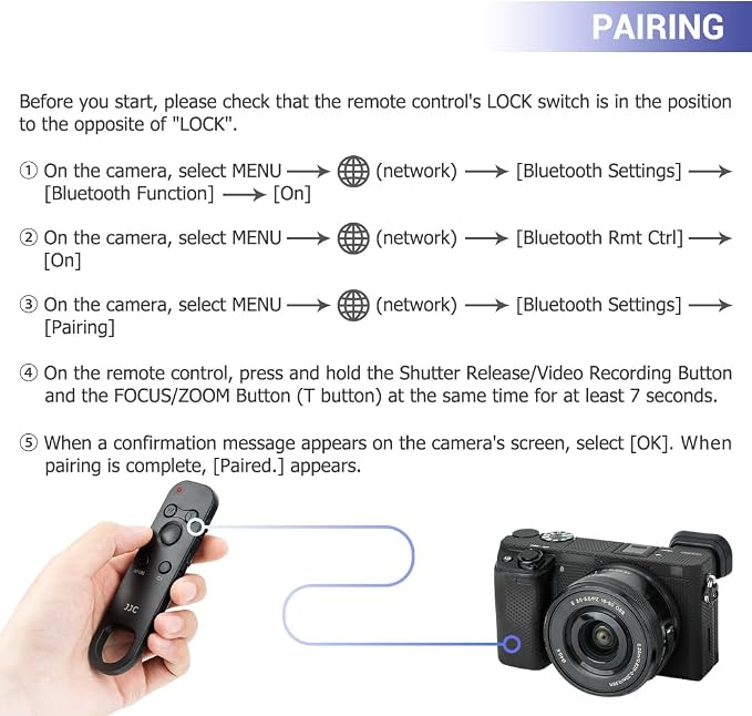 JJC Wireless Bluetooth Remote Controller Replaces Sony RMT-P1BT