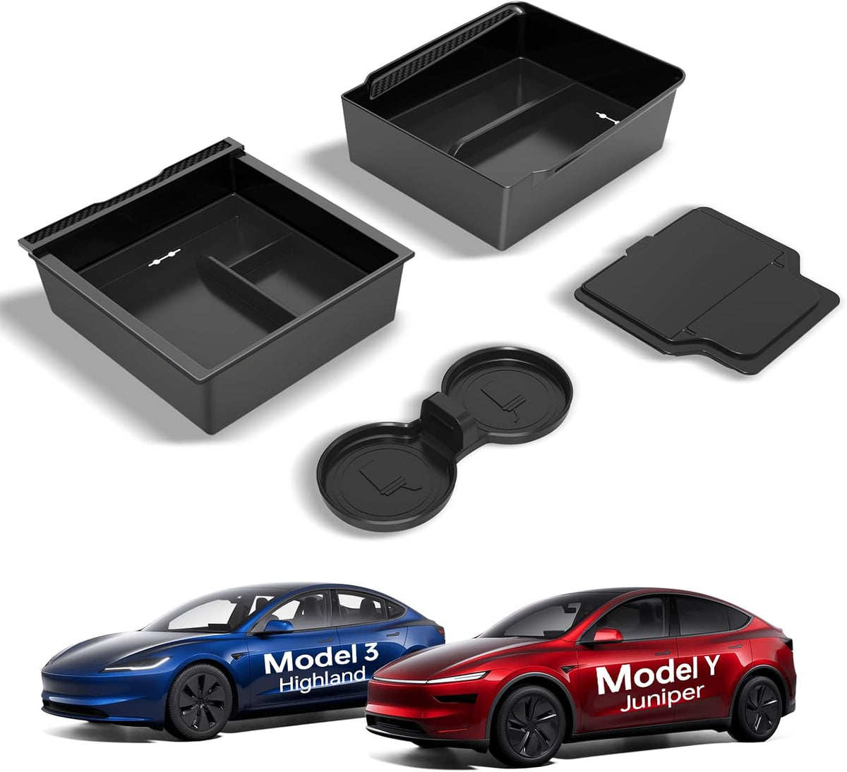 for 2026 Tesla Model Y/3/YL Center Console Organizer Tray 4PCS
