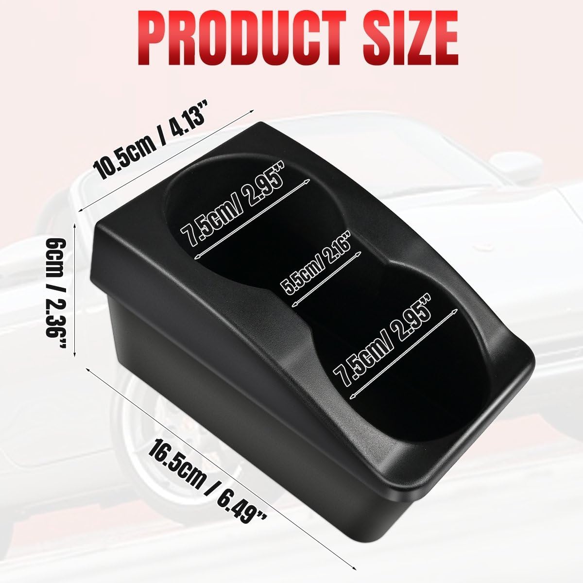 Center Console Cup Holder Insert for Porsche 911 996 & for Boxster 986 1997‑2004 and for Carrera 1999-2004 Accessories,Replacement Car Armrest Storage Box Drink Beverage Organizer