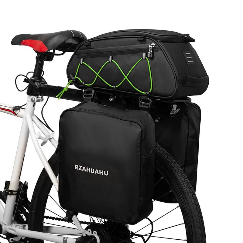 YIWENG Bicycle bag, 3-in-1 Bike Rack Bag Trunk Bag Waterproof Bicycle Rear Seat Bag Cooler Bag with 2 Side Hanging Bags Cycling Cargo Luggage Bag Pannier Shoulder Bag
