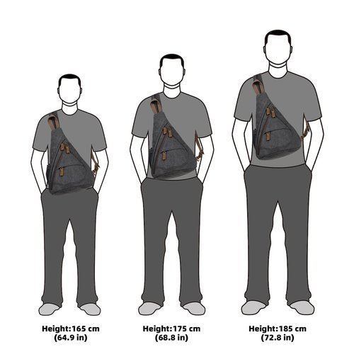 KL928 Canvas Sling Bag - Small Crossbody Backpack Shoulder Casual Daypack Rucksack for Men Women(Large Version,Black)