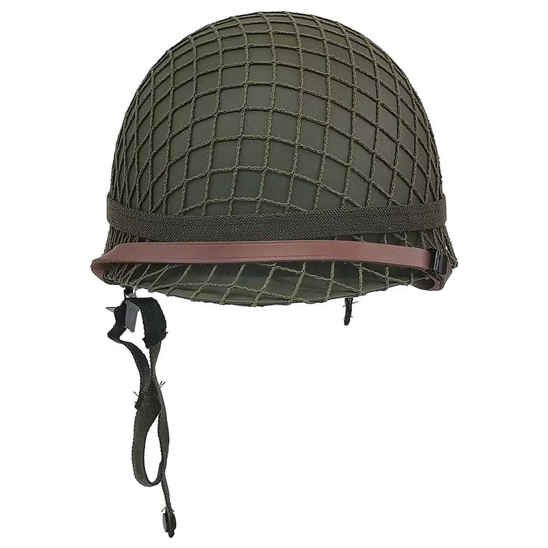 WWII US WW2 Army M1 Green Helmet Steel Shell with Net/Canvas Chin Strap