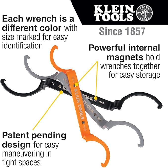 Klein Tools 80073 Reaming Driver Kit with Conduit Reamer, Conduit-Fitting and Reaming Screwdriver & 50900R Conduit Lockout Wrench Set, Tighten and Loosen Locknuts in Tight Spaces
