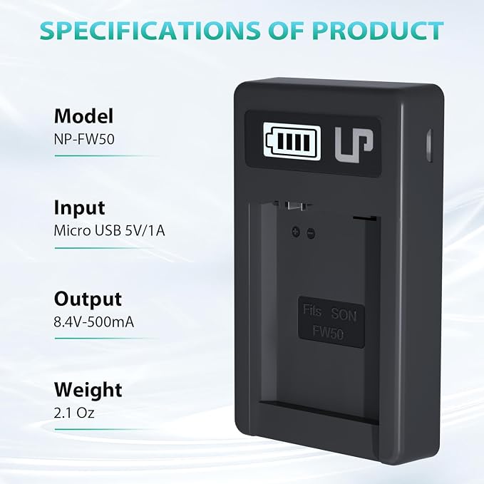 NP-FW50 Battery Charger, LP LCD Display USB Charge Port Station, Compatible