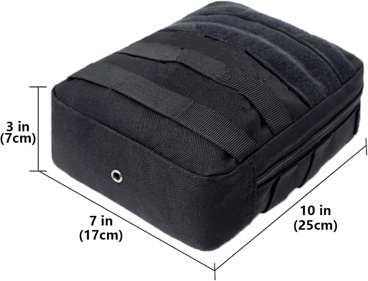 Skiennix Tactical Molle Pouch - Compact Black Camo EDC Utility Gear for Military Carry