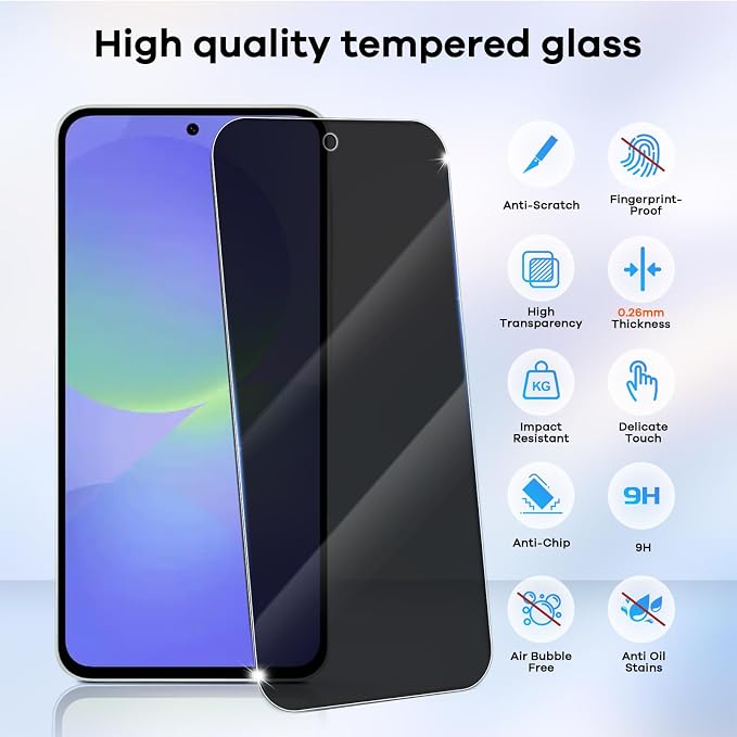 3+3 Pack for Samsung Galaxy A36 5G Privacy Screen Protector & Phone Camera Lens