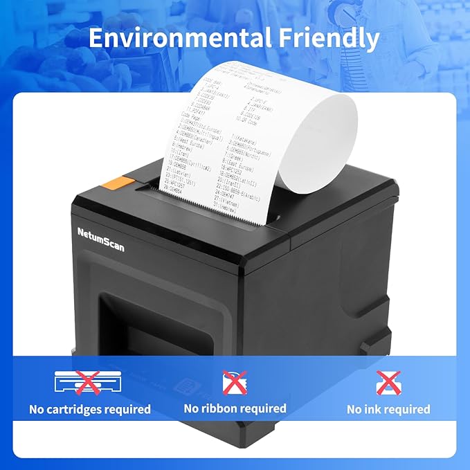 NetumScan 80mm POS Receipt Printer 300mm/s USB Thermal Receipt Printer