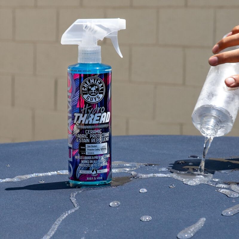 Chemical Guys HydroThread Ceramic Fabric Protectant, Stain Repellent, 16 oz | Works on fabric, carpet & upholstery, keep floor mats looking clean, use with microfiber towel or interior brush