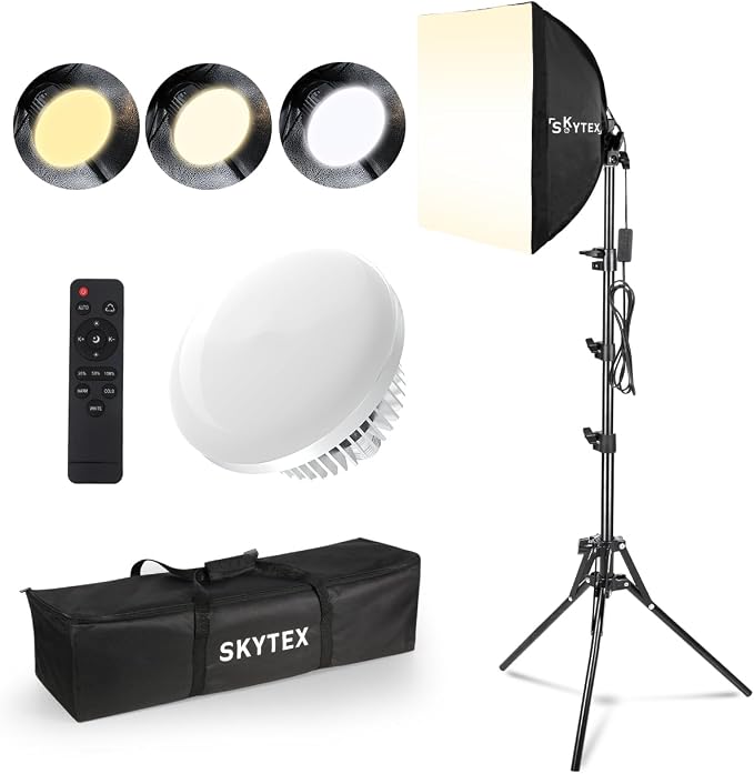 Skytex Softbox Lighting Kit 16x16in Soft Box 1Pack Upgrade 135W 2700-6400K