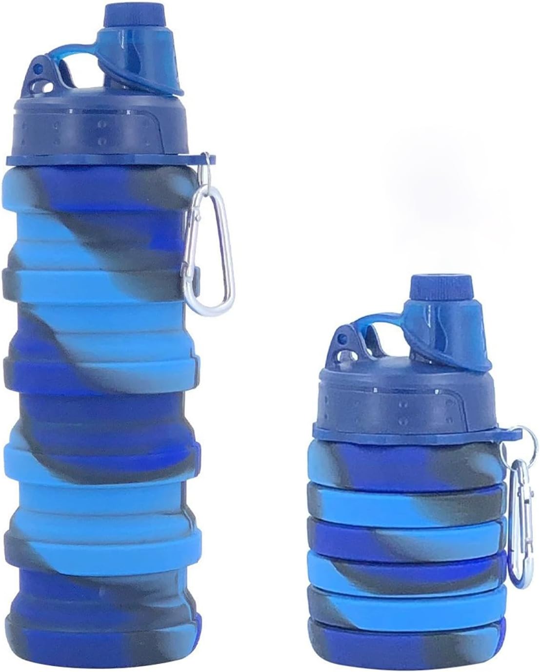 Skiennix Collapsible Water Bottle - Portable & Reusable 500ml Silicone for Travel & Camping