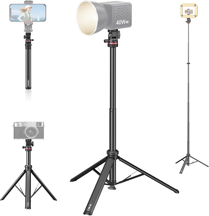 ULANZI MT-80 Aluminum Tripod Stand, 7FT Extendable Camera Phone Tripod