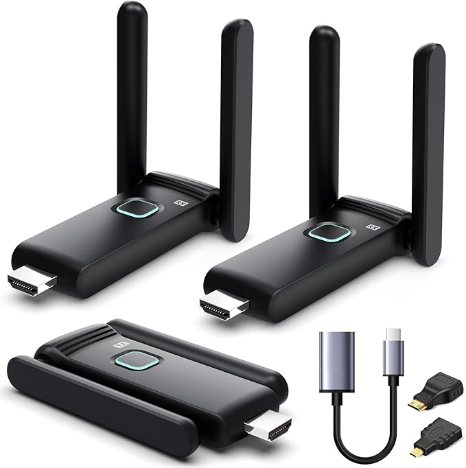 Wireless HDMI 2 Receivers and Transmitter, No Hot, Plug and Play, 2.4/5.8GHz