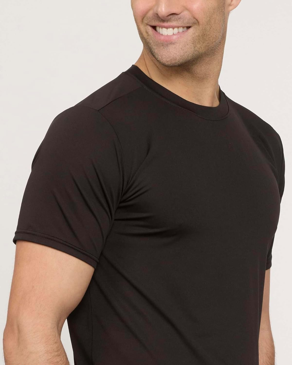 Real Essentials Men's Dry-Fit Short Sleeve Crew Neck T-Shirts - 5 Pack for Gym & Fitness Activities