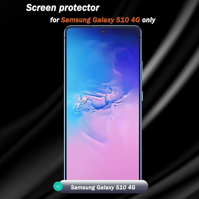 2 Pack Compatible with Samsung Galaxy S10 4G screen protector Tempered Glass