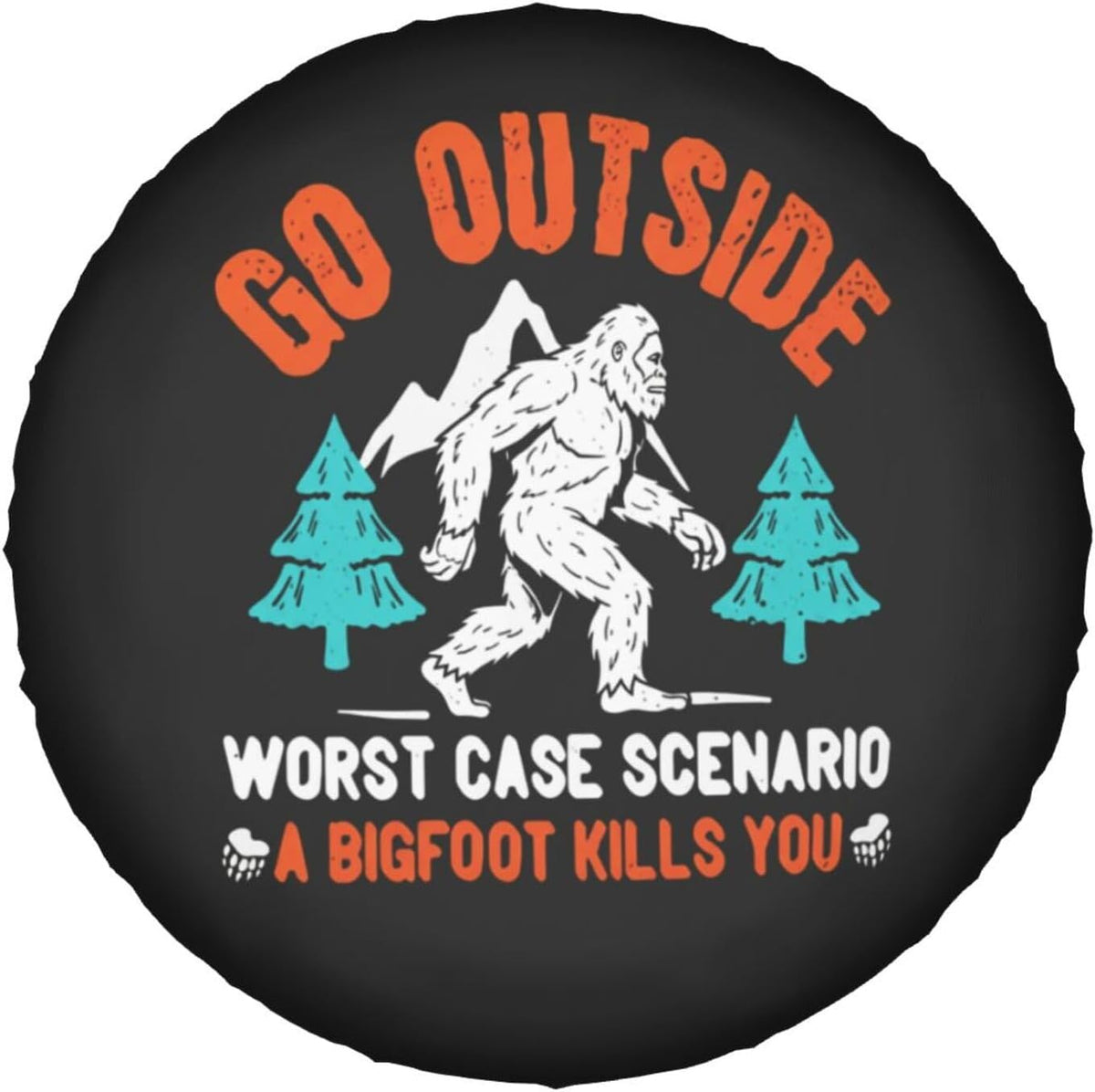 Go Outside Bigfoot Spare Tire Cover Universal Fit Wheel Protector for 15 inch Tires, Heavy-Duty Exterior Guard for RV, SUV, Truck, Travel Trailer and Camper