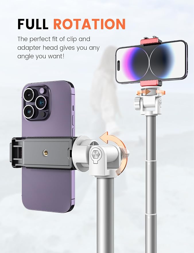 71'' Phone Tripod Stand, Extendable Reinforced Aluminum Phone Stand
