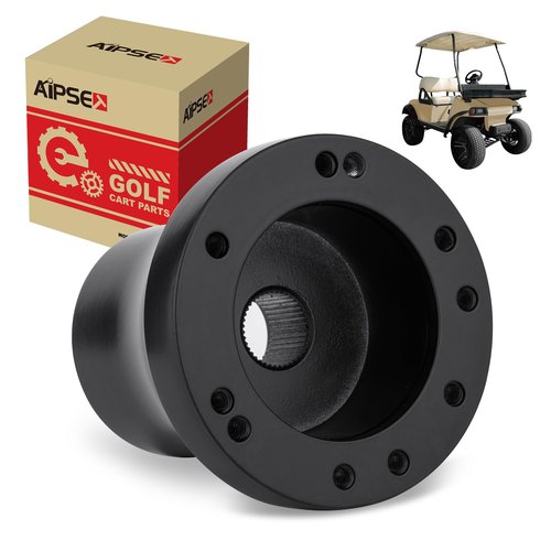 AIPSET Golf Cart Steering Wheel Adapter Compatible with Club Car DS Steering Wheel, Universal Fit for 5-6 Holes Steering Wheel-Black