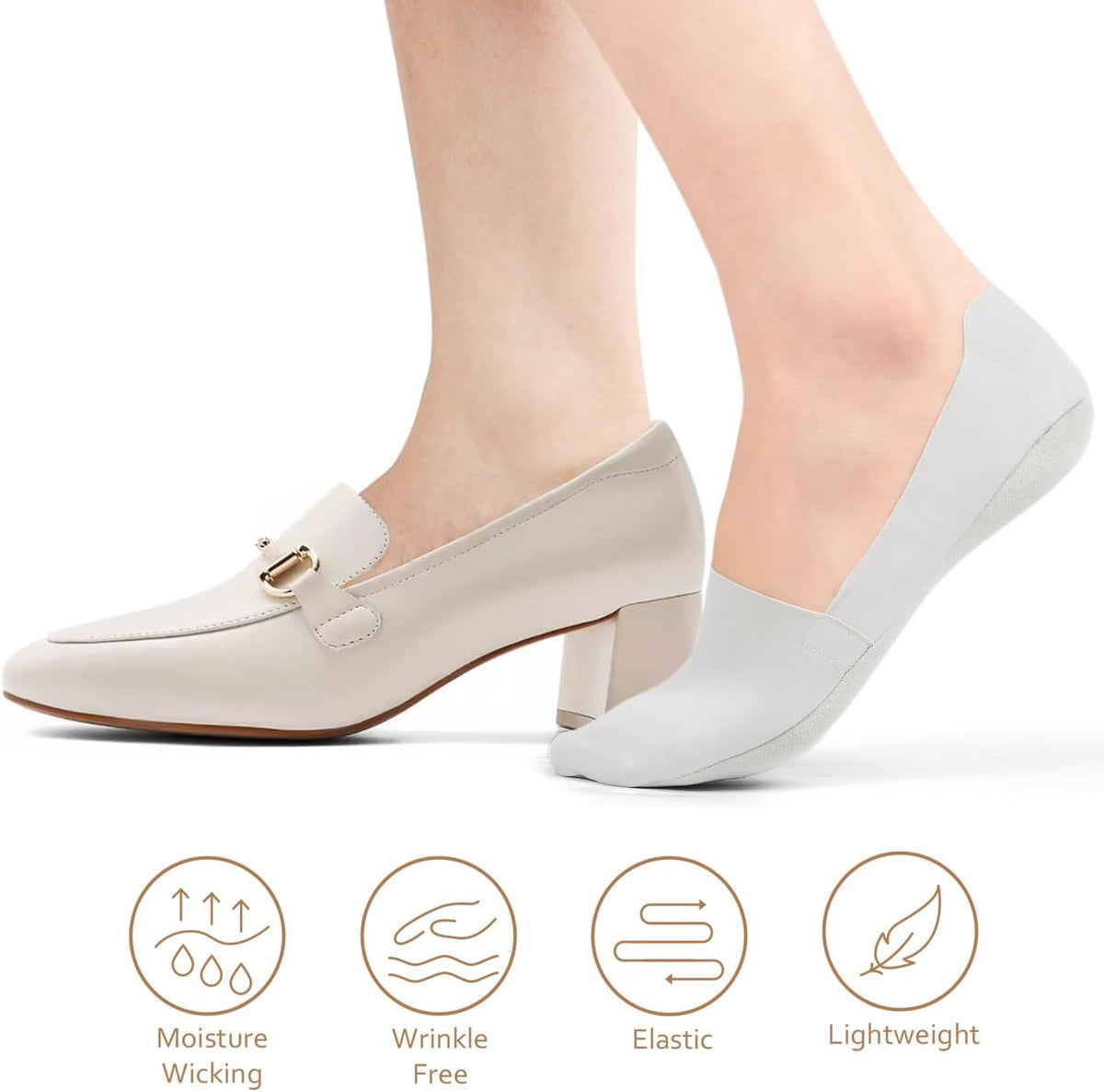 Skiennix No Show Socks - Women's Lightweight Nylon Non-Slip Invisible Liner - 6 Pairs