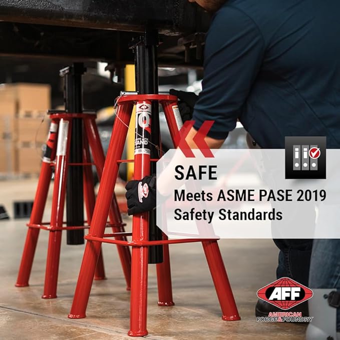 AFF 10 Ton Jack Stand Set - Heavy Duty Jack Stands for Trucks & Equipment - (Available in 2 Heights)