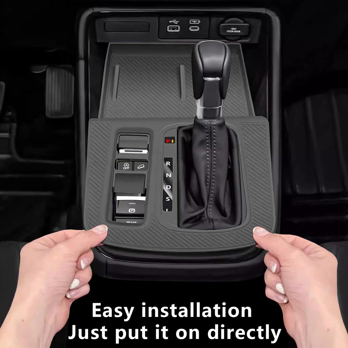 Temmis Center Console Silicone Organizer Wrap for Honda CRV 2023-2026 (Gasoline & Hybrid), Full-Wrap Center Consel Electrostatic adsorption Cover for Honda CRV-Black