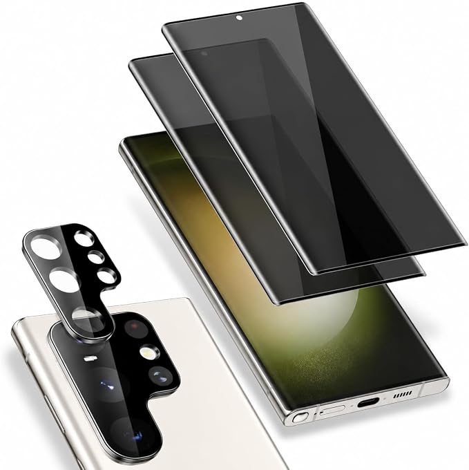 2 Pack for Galaxy S22 Ultra Privacy Screen Protector, 2 Pack Camera Protector