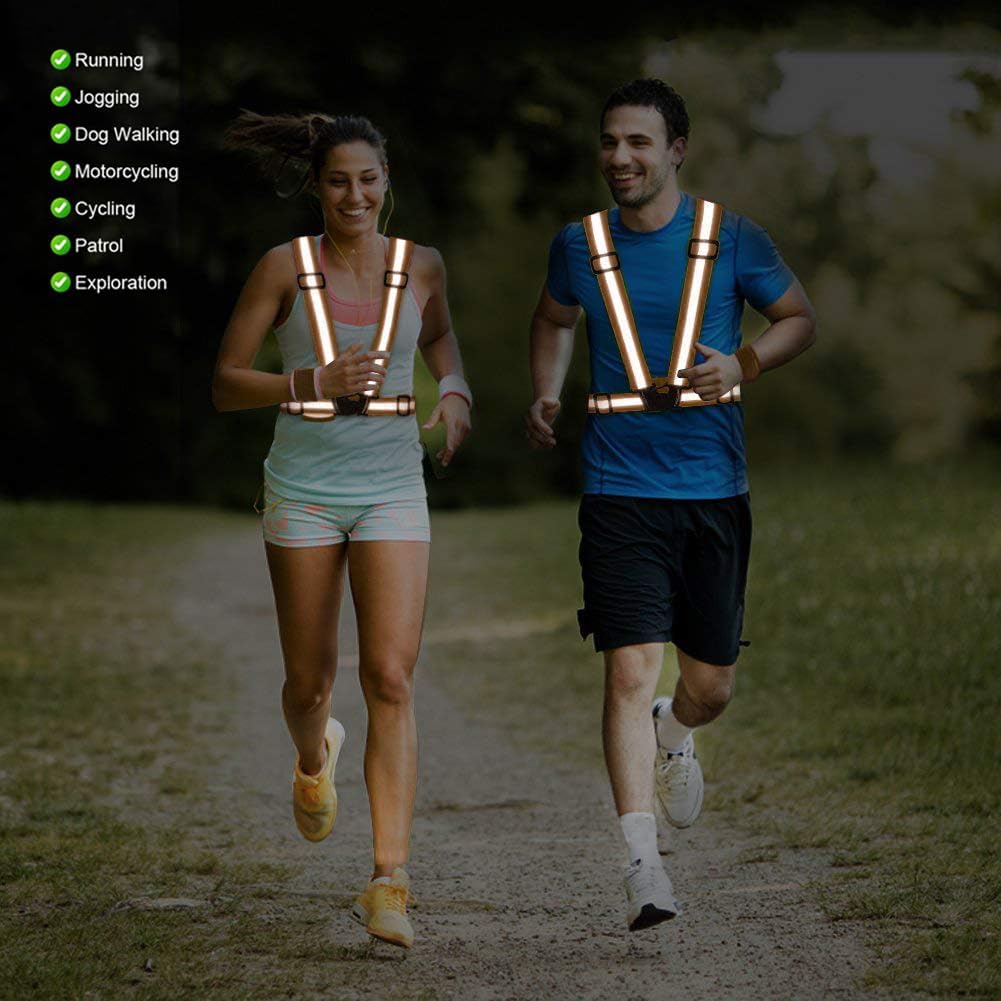 Reflective Vest by High Visible Safety - 2-Pack Adjustable Running Gear for Men, Women & Kids