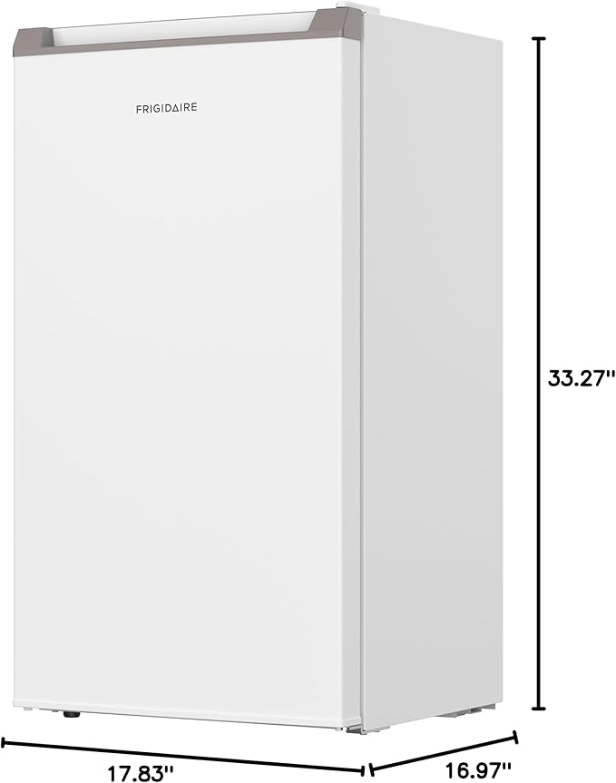 Frigidaire Mini Refrigerator, Compact Freezer Compartment, Adjustable Thermostat Control, Reversible Door, Contemporary Series, 3.2 cu ft, White
