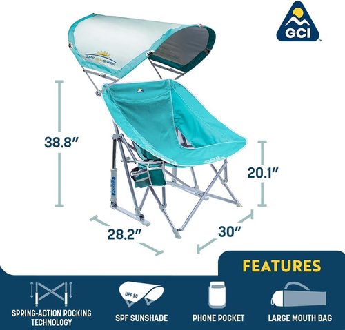 GCI Outdoor Pod Rocker Chair - Comfortable Outdoor Rocking Chair with Sunshade Canopy