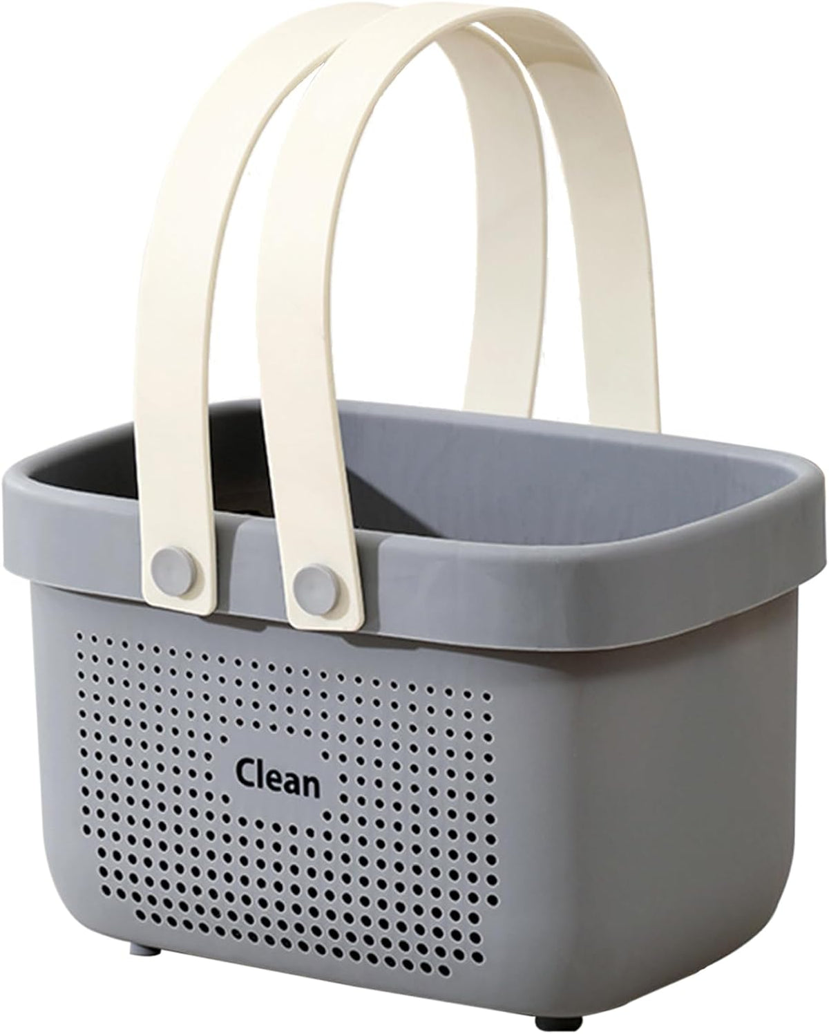 JiatuA Plastic Storage Basket with Handle Portable Shower Caddy Tote Organizer Basket Bin for Bathroom Kitchen Dorm Room Bedroom, Small Grey