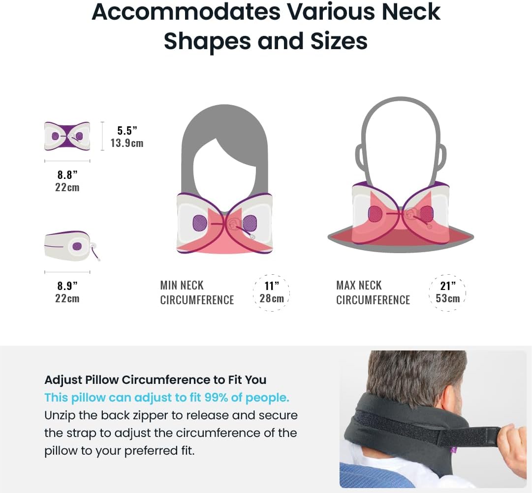 Cabeau Travel Essential Neck Pillow - Fits Most Neck Sizes (11-21 inches) - Evolution X Three Ways to Adjust for Ultimate Comfort on Long Flights (Turquoise)