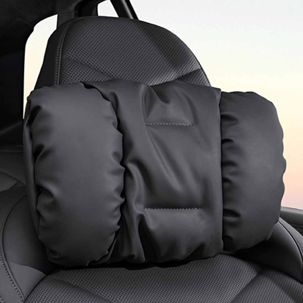 Car Seat Cushion, 2026 New Skin-Friendly Leather Seat Cushions, Breathable Dirt-Repellent Memory Foam Pad for Most Auto & Office Chairs (3pcs Black)