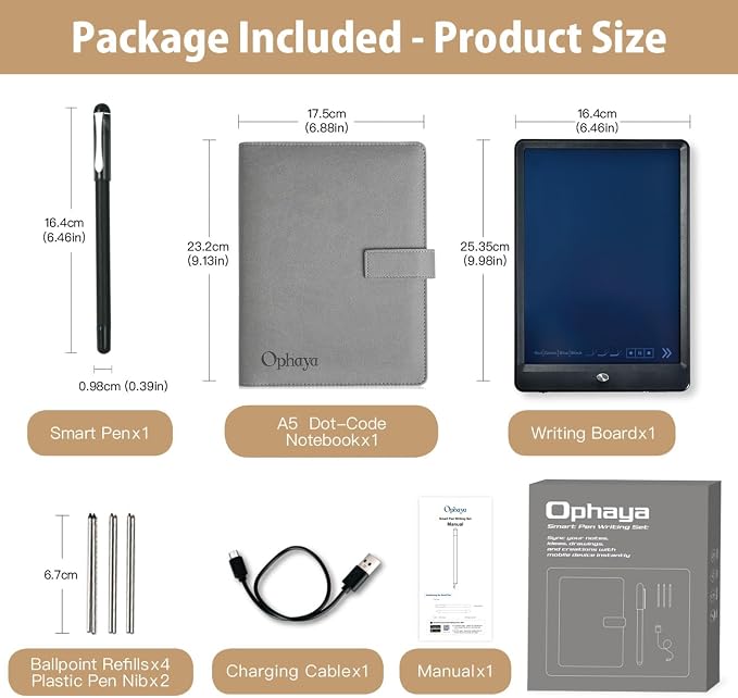 Ophaya Digital Smart Pen Smart Notebook and Board Writing Set