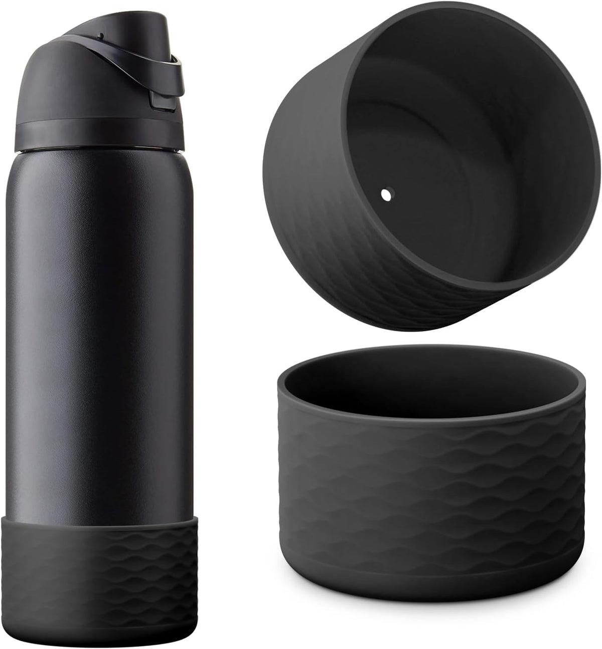 Yoelike 2 PCS Wave Silicone Water Bottle Boot - Anti-Slip Protective Sleeve for Owala | Dishwasher Safe, BPA Free
