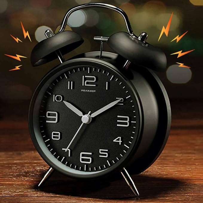 Peakeep 4 Inches Twin Bell Loud Alarm Clock
