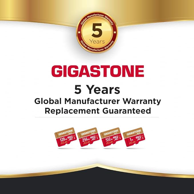 【5-Years Data Recovery】 GIGASTONE 512GB Micro SD Card, 4K Camera Pro MAX