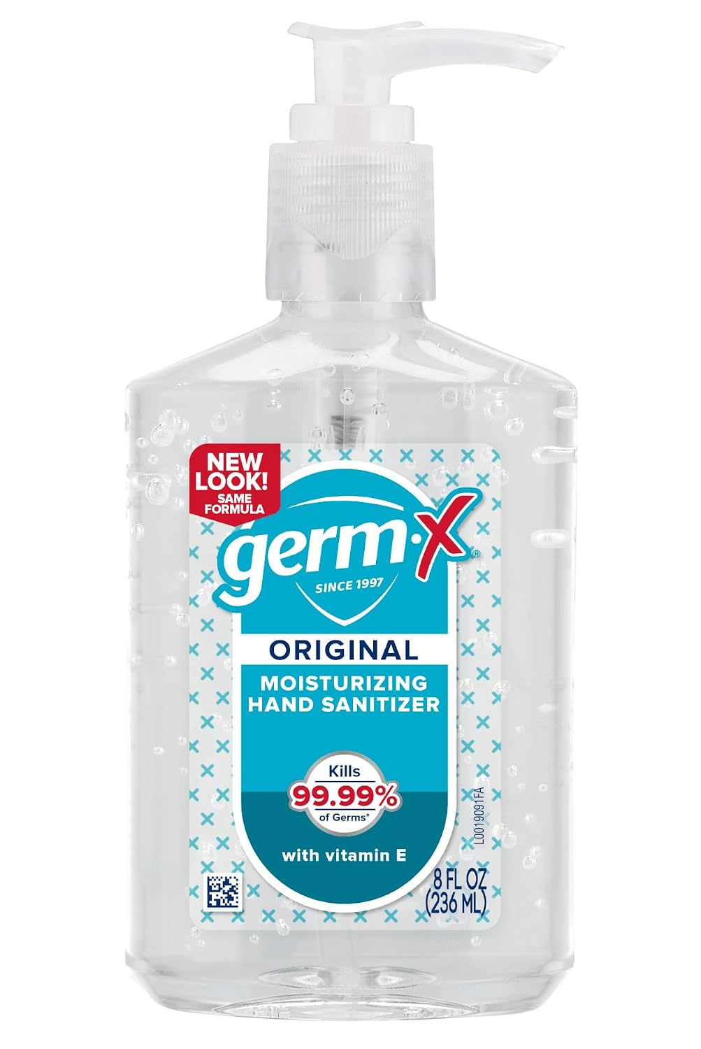 Germ-X Original Hand Sanitizer, 8 Fl Oz (Pack of 12), Less Drying Moisturizing Gel with Vitamin E, No Rinse Formula, Pump Bottle