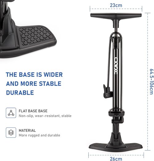 CXWXC Bike Floor Pump - Digital Gauge for 140 PSI | Fits Presta & Schrader Valves, Portable Design