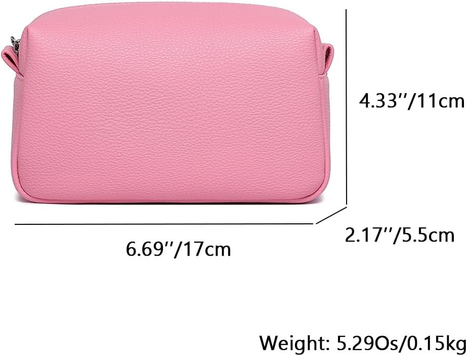 Travel Makeup Bag, Ring Clasp Wristlet Organizer (Azalea Pink)