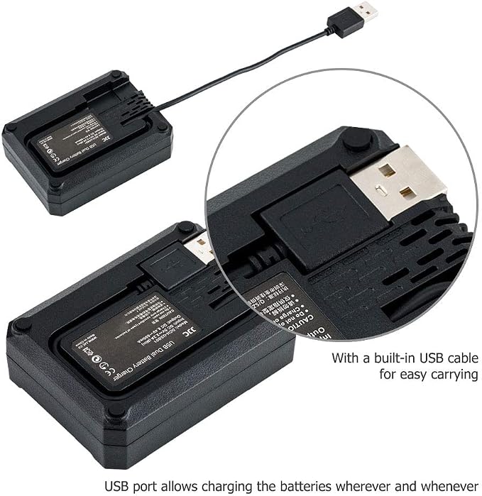 JJC NP-W126 NP-W126S Battery Charger USB Dual Slot