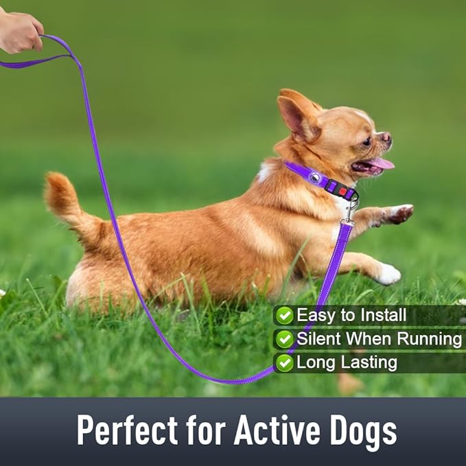 Airtag Dog Collar with AirTag Holder for Puppy Small Dogs, Reflective, Soft Padded & Safety Locking Buckle, Nylon Pet Collars Adjustable for All Breeds, Purple,XS