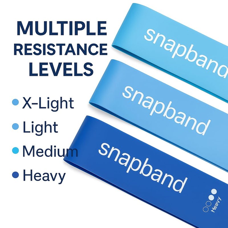Resistance Bands Set for Physical Therapy & Strength Training – 5 Levels (Extra Light to Extra Heavy), Non-Slip Exercise Bands for Rehab, Glutes, Legs & Warmups – Includes Carry Bag