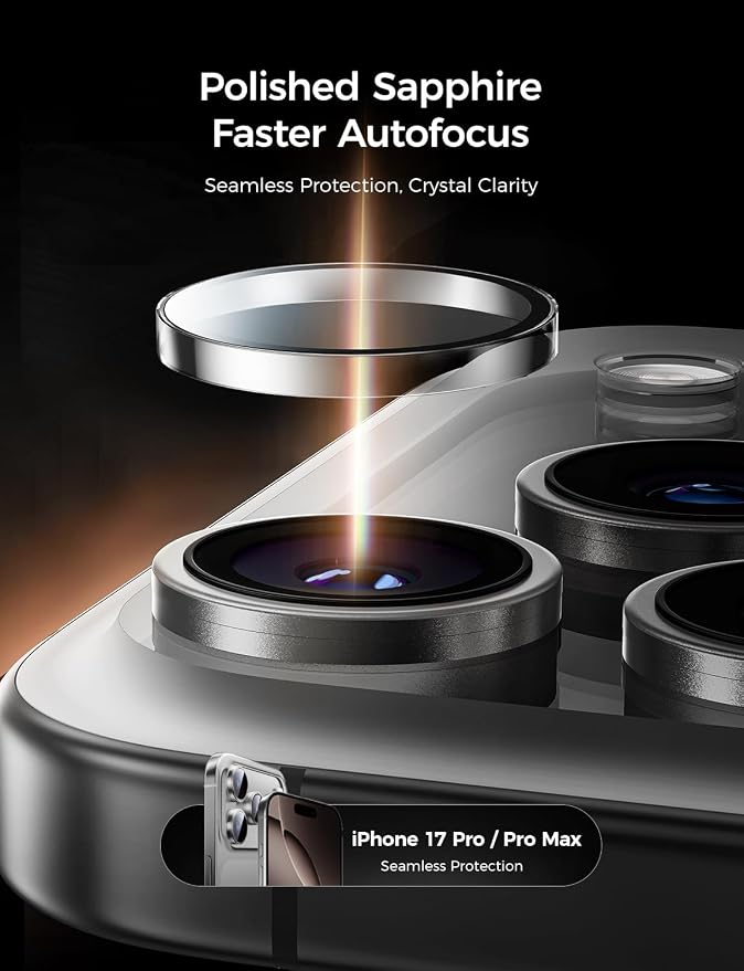MAGIC JOHN for iPhone 17 Pro Max/17 Pro Camera Lens Protector 9H Aerospace