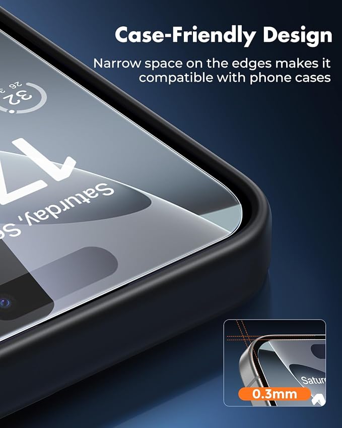UNBREAKcable iPhone 16 Pro Max Screen Protector 3-Pack, Upgraded Dual-Tempered