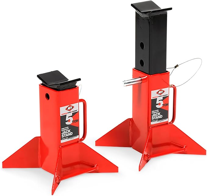 AFF Heavy Duty Pin Type Jack Stands, 5 Ton (10,000 Lbs) Capacity, 1 Pair, 3305A