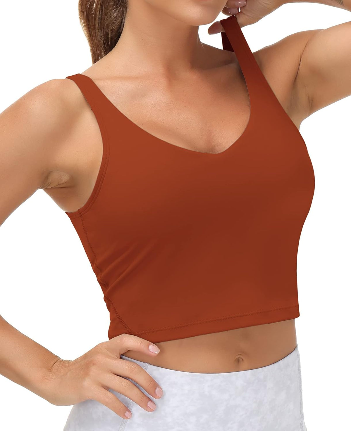 The Gym People Women's Longline Sports Bra - Wirefree, Padded, Medium Support, Comfortable Fit